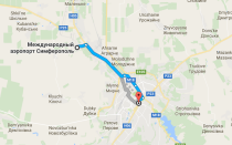 Аэропорт Симферополь на карте