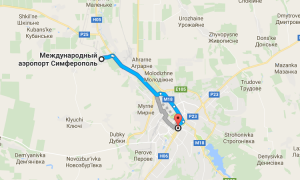 Аэропорт Симферополь на карте