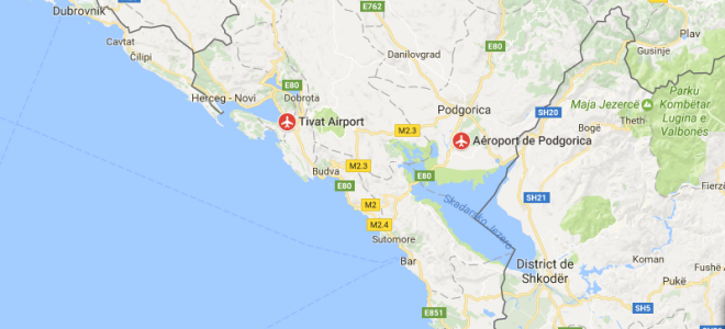 Международные аэропорты Черногории